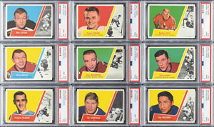 Lot #8176  1963 Topps Hockey HIGH GRADE Set of 66 Cards with (20) PSA Graded - Image 1