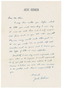 Lot #8362 Jackie Robinson 1951 Signed Handwritten Letter - Image 1