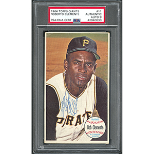 Lot #8188  1964 Topps Giants Completely PSA/DNA Autographed PSA Set (60) with Roberto Clemente Graded MINT 9! - Image 1