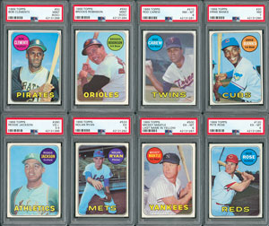 Lot #8129  1969 Topps Complete Set (664) with (9) PSA Graded - Image 1