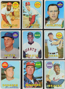 Lot #8129  1969 Topps Complete Set (664) with (9) PSA Graded - Image 3