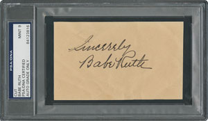 Lot #8272 Babe Ruth Signature - PSA/DNA MINT 9