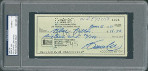Lot #8520 Bruce Lee 1971 Signed Personal Check - PSA/DNA GEM MINT 10