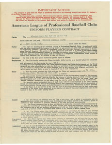Lot #9013 Babe Ruth 1932 New York Yankees Signed Player Contract - Image 2