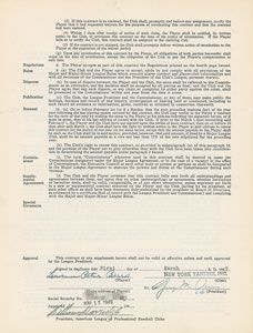 Lot #9046 Yogi Berra 1949 New York Yankees Signed Player Contract - Image 1