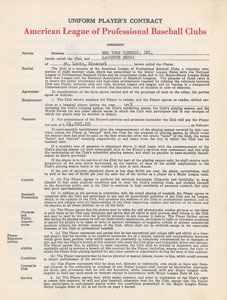 Lot #9046 Yogi Berra 1949 New York Yankees Signed Player Contract - Image 2