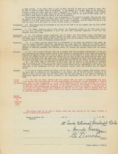 Lot #9027 Leo Durocher 1936 St. Louis Cardinals Signed Player Contract with Branch Rickey - Image 1