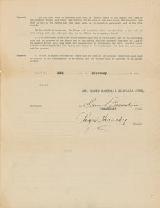 Lot #9005 Rogers Hornsby 1921 St. Louis Cardinals Signed Player Contract (NL Batting Champion!) - Image 1