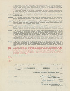 Lot #9028 Joe Medwick 1936 St. Louis Cardinals Signed Player Contract with Branch Rickey - Image 1