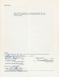 Lot #9106 Carl Yastrzemski 1975 Boston Red Sox Signed Player Contract - Image 1