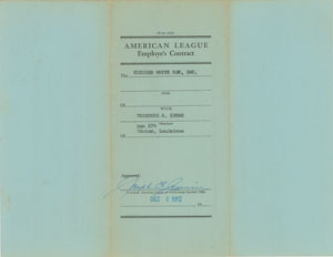 Lot #9079 Ted Lyons 1963 Chicago White Sox Signed Scout Contract - Image 3