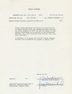 Lot #9103 Juan Marichal 1974 Boston Red Sox Signed Player Contract - Image 3