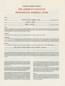 Lot #9117 Wade Boggs 1986 Boston Red Sox Signed Player Contract (AL Batting Champion) - Image 2