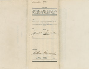 Lot #9026 Joe Sewell 1935 New York Yankees Signed Player Contract - Image 3