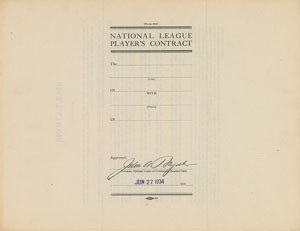 Lot #9019 Pie Traynor 1934 Pittsburgh Pirates Signed Player Contract - Image 3