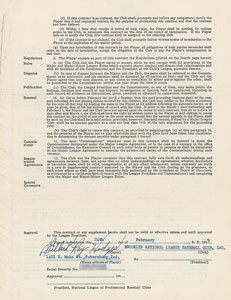 Lot #9048 Gil Hodges 1949 Brooklyn Dodgers Signed Player Contract - Image 1