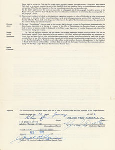 Lot #9097 Nolan Ryan 1972 California Angels Signed Player Contract - Image 1