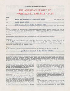 Lot #9118 Don Sutton 1986 California Angels Signed Player Contract - Image 2