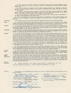 Lot #9074 Roberto Clemente 1962 Pittsburgh Pirates Signed Player Contract - Image 1