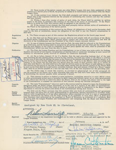 Lot #9068 Sal Maglie 1955 New York Giants Signed Player Contract - Image 1