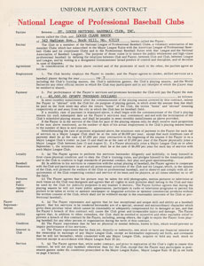 Lot #9086 Lou Brock 1967 St. Louis Cardinals Signed Player Contract - Image 2