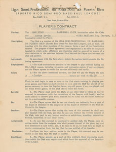 Lot #9033 Monte Irvin 1941 Puerto Rico Winter League Signed Player Contract - Image 2