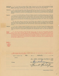 Lot #9010 Frankie Frisch 1929 St. Louis Cardinals Signed Player Contract - Image 1