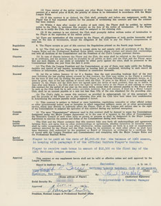 Lot #9072 Joe Torre 1960 Milwaukee Braves Signed Player Contract (Rookie Contract) - Image 1