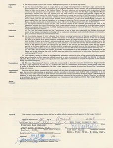 Lot #9113 Thurman Munson 1969 New York Yankees Signed Player Contract (Rookie Season) - Image 1