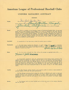 Lot #9059 Casey Stengel 1953-54 New York Yankees Signed Manager's Contract - Image 2