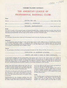 Lot #9112 Dennis Eckersley 1980-84 Boston Red Sox Signed Player Contract - Image 2
