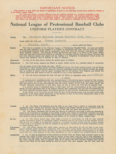 Lot #9015 Ernie Lombardi 1931 Brooklyn Robins Signed Player Contract (Rookie Season) - Image 2