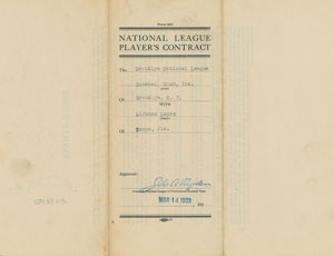 Lot #9017 Al Lopez 1933 Brooklyn Dodgers Signed Player Contract - Image 3