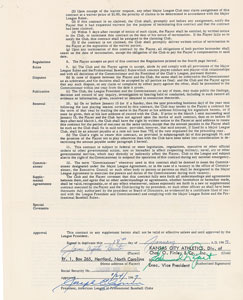 Lot #9089 Jim 'Catfish' Hunter 1967 Kansas City Athletics Signed Player Contract - Image 1