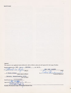 Lot #9104 Sparky Lyle 1975 New York Yankees Signed Player Contract - Image 1