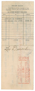 Lot #8307 Leo Durocher 1927 Signed Payroll Check - Image 2