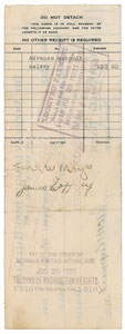 Lot #8315 Carl Mays 1922 Signed Payroll Check - Image 2