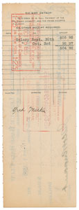 Lot #8316 Fred Merkle 1925 Signed Payroll Check - Image 2