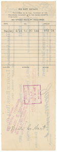 Lot #8310 Waite Hoyt 1927 Signed Payroll Check - Image 2