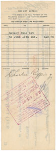 Lot #8325 Charles 'Red' Ruffing 1930 Signed Payroll Check - Image 2