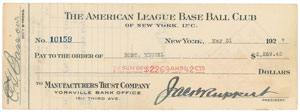 Lot #8317 Bob Meusel 1927 Signed Payroll Check - Image 1
