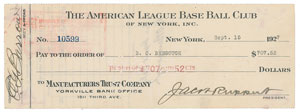 Lot #8302 Benny Bengough 1927 Signed Payroll Check - Image 1