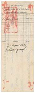 Lot #8302 Benny Bengough 1927 Signed Payroll Check - Image 2