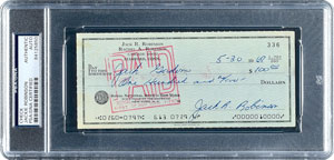 Lot #8323 Jackie Robinson 1967 Signed Personal Check - PSA/DNA - Image 1