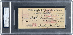 Lot #8313 Tony Lazzeri 1942 Signed Bank Check - Image 1