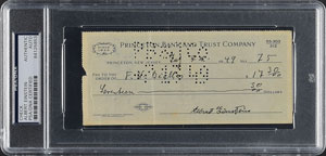Lot #8516 Albert Einstein 1949 Signed Bank Check -