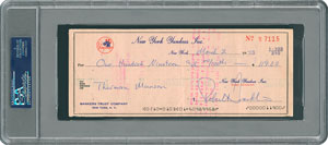 Lot #8318 Thurman Munson 1973 Signed NY Yankees Check (Gold Glove Award) - PSA/DNA - Image 2