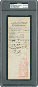 Lot #8326 Babe Ruth 1930 Signed Payroll Check - PSA/DNA NM-MT 8 - Image 1