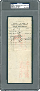 Lot #8312 Lou Gehrig 1930 Signed Payroll Check - PSA/DNA NM-MT 8 - Image 1