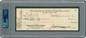 Lot #8312 Lou Gehrig 1930 Signed Payroll Check - PSA/DNA NM-MT 8 - Image 2